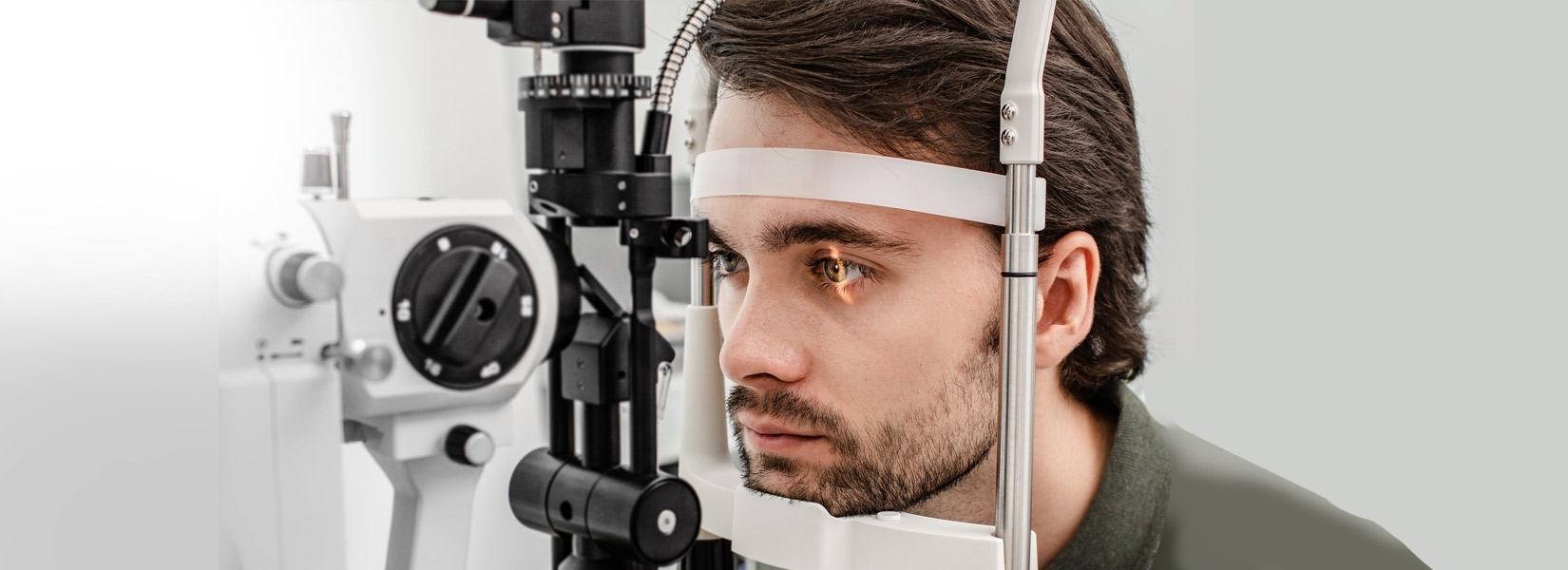 young man during eye exam in Friendswood